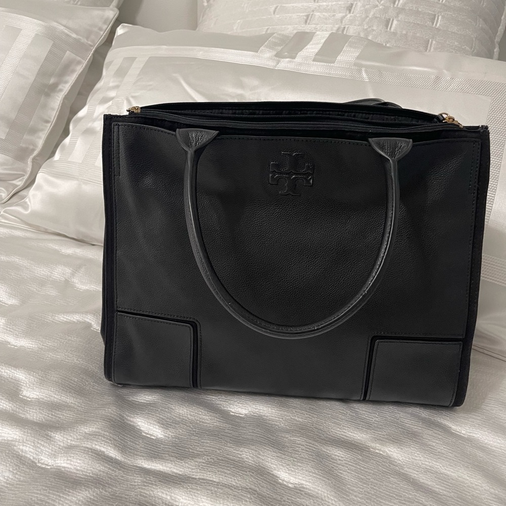 Tory Burch leather and canvas bag